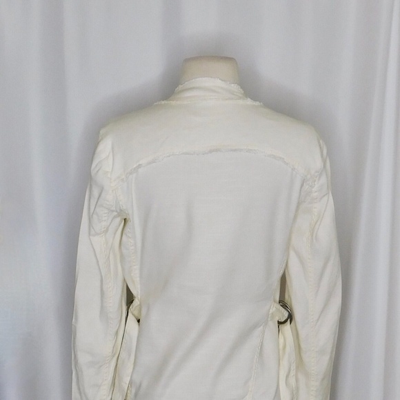 FREE PEOPLE Linen Raw Femme Draped Jacket Off-White Eggshell Cream X-Small - Picture 10 of 14